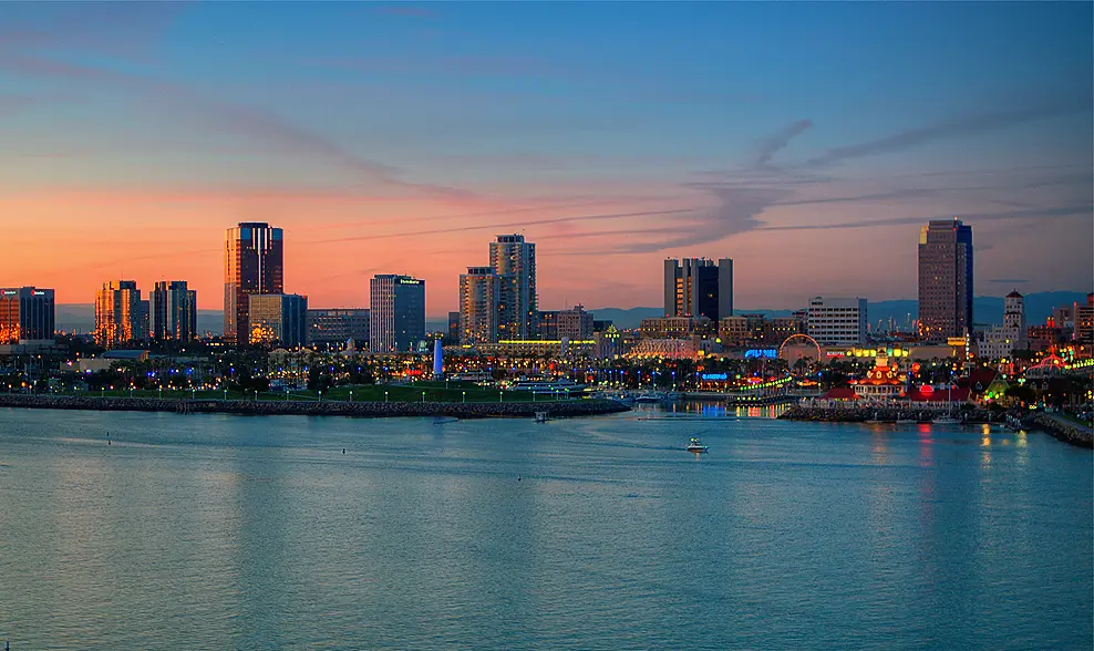 Long Beach, California — Downtown Long Beach at night