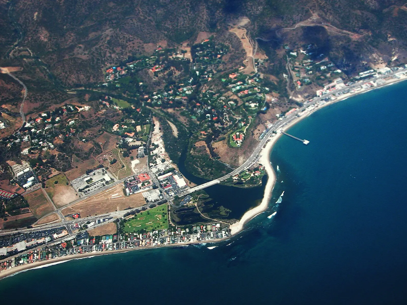 Malibu, California — Downtown Malibu, with the Colony and Malibu Lagoon